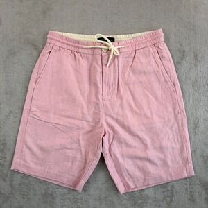 Scotch & Soda Fave Linen Blend Shorts in Pink Men 29 Elastic Waist Drawcord NWOT